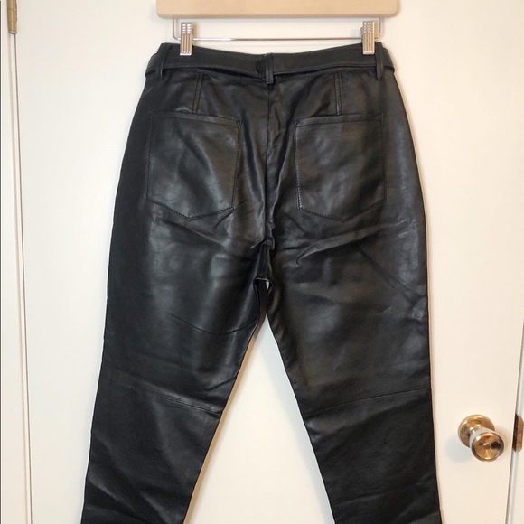 ✿ We The Free by Free People Black Belted Vegan Leather Pants Size 28 - Picture 4 of 4